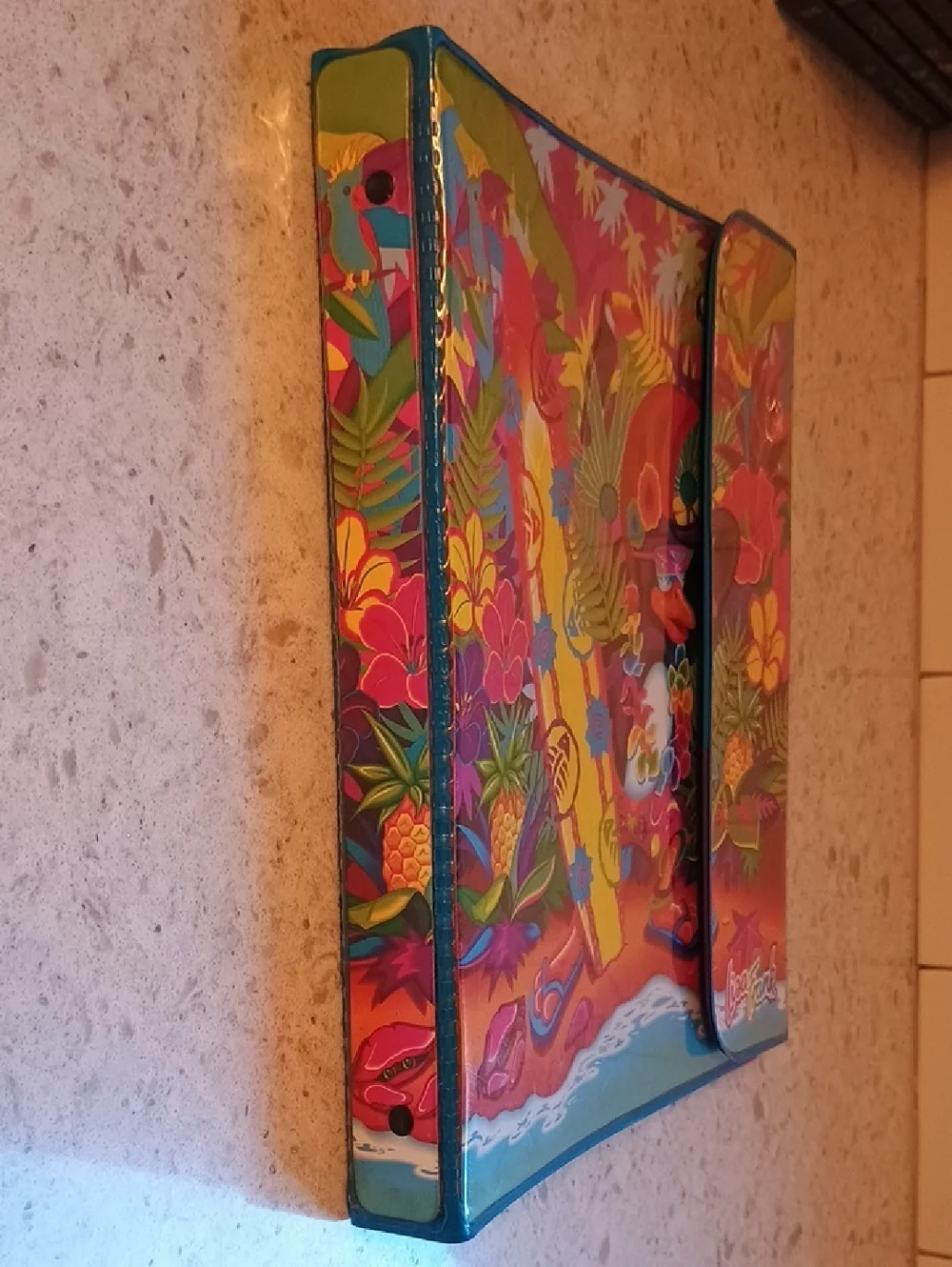 Vintage 1990s Lisa Frank Tropical Penguin 3 Ring Trapper Keeper W/ 3 Folders - Picture 5 of 16